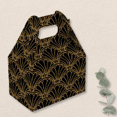 黒と金ゴールドアールデコ扇花モチーフ フェイバーボックス