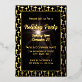 黒と金ゴールドイエズスすべての宗教大事な行事を渡る 箔招待状 (正面)