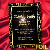 黒と金ゴールドイエズスすべての宗教大事な行事を渡る 箔招待状