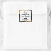 黒と金ゴールドインキ大豆キャンドルラベル スクエアシール (バッグ)