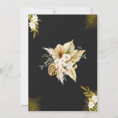 黒と金ゴールドエレガモダンントウェディングお祝い 招待状 (裏面)