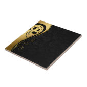 黒と金ゴールドエレガンスセラミックタイル タイル (側面)