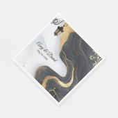 黒と金ゴールドエレガントなウェディングナプキン スタンダードランチョンナプキン (角)