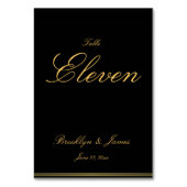 黒と金ゴールドエレガントな結婚式台番号 テーブルナンバー (裏面)