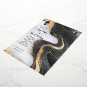 黒と金ゴールドエレガントな結婚式招待状 箔招待状 (回転した状態)