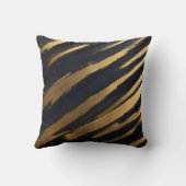 黒と金ゴールドエレガントのストライプ装飾用クッション クッション (裏面)