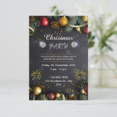 黒と金ゴールドエレガントのパーティー 招待状 (スタンド正面)