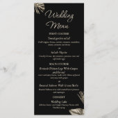 黒と金ゴールドエレガントのボ結婚タニカル メニュー (正面)