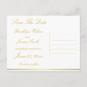 黒と金ゴールドエレガントの日付はがきを保存 案内ポストカード (裏面)