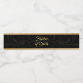 黒と金ゴールドエレガントの水の泉 ペットボトルラベル (シングルラベル)