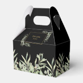 黒と金ゴールドエレガントの緑結婚色 フェイバーボックス (裏面サイド)