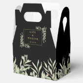 黒と金ゴールドエレガントの緑結婚色 フェイバーボックス (オープン)