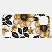 黒と金ゴールドエレガントの花柄 Case-Mate iPhoneケース (裏面 (横))
