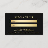 黒と金ゴールドエレガントアポイントメント 予約カード (裏面)