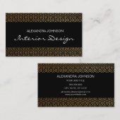 黒と金ゴールドエレガントアールデコの内部設計 名刺 (正面/裏面)