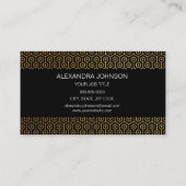 黒と金ゴールドエレガントアールデコの内部設計 名刺 (裏面)
