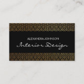 黒と金ゴールドエレガントアールデコの内部設計 名刺 (正面)