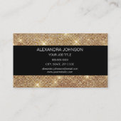 黒と金ゴールドエレガントスパークリーのメイクアップアーティスト 名刺 (裏面)