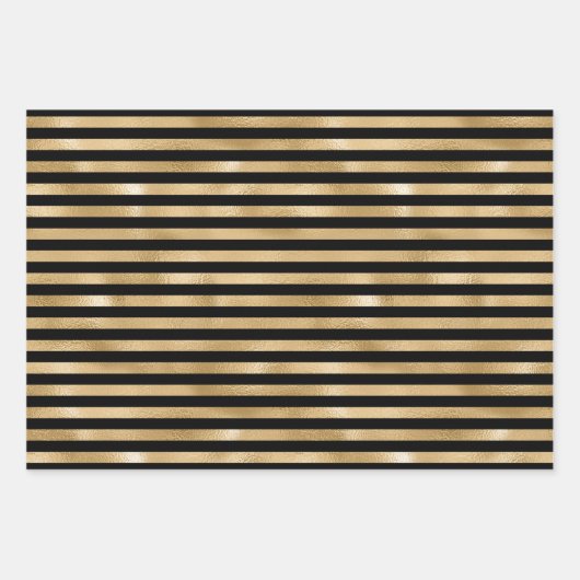 黒と金ゴールドエレガントビーをテーマにした ラッピングペーパーシート (正面3)