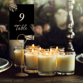 黒と金ゴールドエレガントモダンのボタ結婚ニカル テーブルナンバー