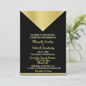 黒と金ゴールドエレガントモダン結婚の 招待状 (スタンド正面)