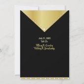 黒と金ゴールドエレガントモダン結婚の 招待状 (裏面)