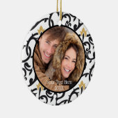 黒と金ゴールドエレガントヴィンテージ両面 セラミックオーナメント (右)