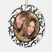 黒と金ゴールドエレガントヴィンテージ両面 セラミックオーナメント (左)