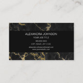 黒と金ゴールドエレガント大理石メイクアップアーティスト 名刺 (裏面)