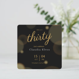 黒と金ゴールドエレガント30歳の誕生日招待状 招待状