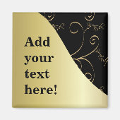 黒と金ゴールドカスタマイズIt マグネット (正面)