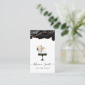 黒と金ゴールドカスタムのケーキの名刺 名刺 (スタンド正面)