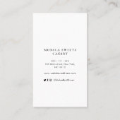 黒と金ゴールドカスタムのケーキの名刺 名刺 (裏面)