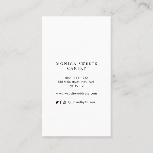 黒と金ゴールドカスタムのケーキの名刺 名刺 (裏面)