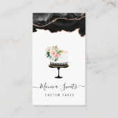黒と金ゴールドカスタムのケーキの名刺 名刺 (正面)