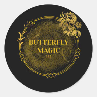 黒と金ゴールドカスタムのステッエレガントクモダン、ラベル ラウンドシール