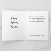 黒と金ゴールドカスタムの写真エレガント誕生日カード カード (内部)