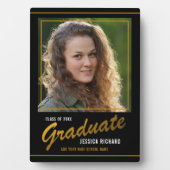 黒と金ゴールドカスタムの卒業写真記念 フォトプラーク (正面)