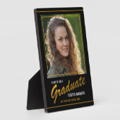 黒と金ゴールドカスタムの卒業写真記念 フォトプラーク (側面)