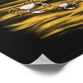 黒と金ゴールドカニ熱帯印刷可能芸術 ポスター (角)