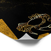 黒と金ゴールドカニ熱帯印刷芸術 ポスター (角)