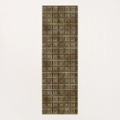 黒と金ゴールドギリシャ鍵パターンヨガマット ヨガマット (裏面)