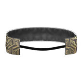 黒と金ゴールドギリシャ鍵パターン アスレチックヘッドバンド (裏面)