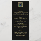 黒と金ゴールドクジャクの羽毛メニューカード メニュー (裏面)