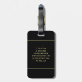黒と金ゴールドクラシックのセリフタイポグラフィ（縦） ラゲッジタグ (裏面縦)