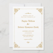 黒と金ゴールドクラシックゴシック結婚式招待状 招待状 (裏面)