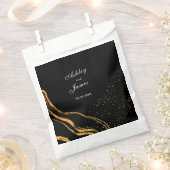 黒と金ゴールドクラシック結婚の フェイバーバッグ (クリップ留めされた状態)