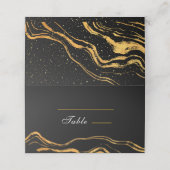 黒と金ゴールドクラシック結婚の プレイスカード (外部開封)