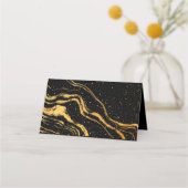 黒と金ゴールドクラシック結婚の プレイスカード (裏面)