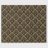 黒と金ゴールドクラスのアールデコパタエレガントーン ラッピングペーパー (フラット)